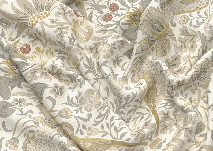 William Morris At Home Strawberry Thief, Ochre - Made to Measure Curtains - Image 4